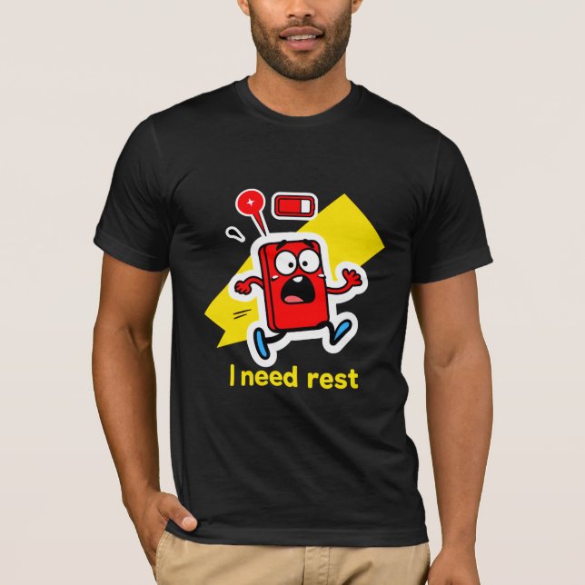 T-shirt Batterie amusante : quand l'énergie s'éteint (Devant)