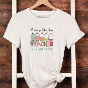 T-shirt Batterie amusante Vie d'un enseignant