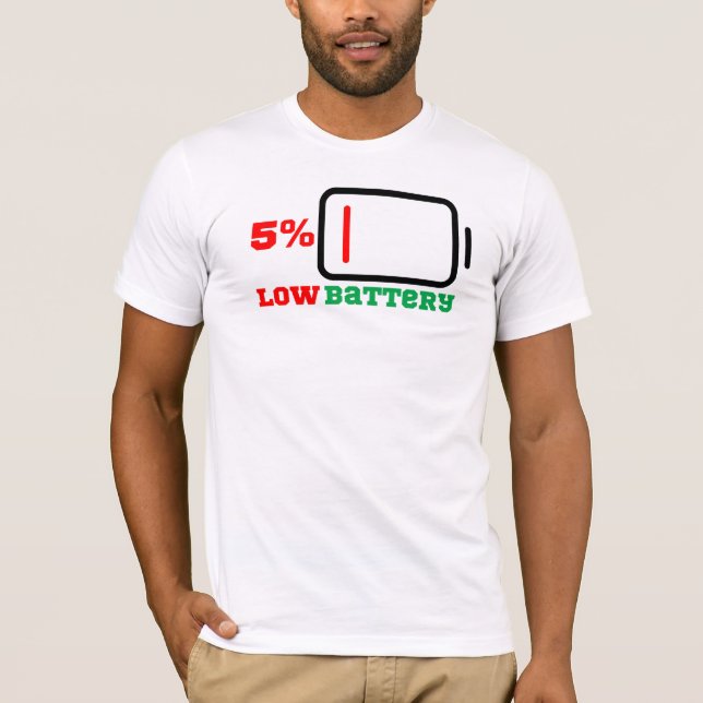 T-shirt Batterie basse 5 % (Devant)