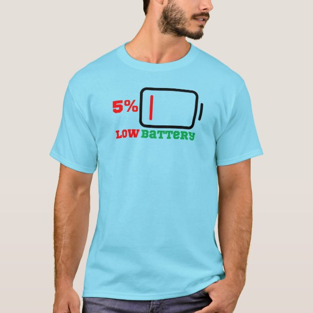 T-shirt Batterie basse 5 % (Devant)
