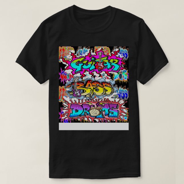 T-shirt Batterie basse de guitare Musique par LowEndGraphi (Design devant)