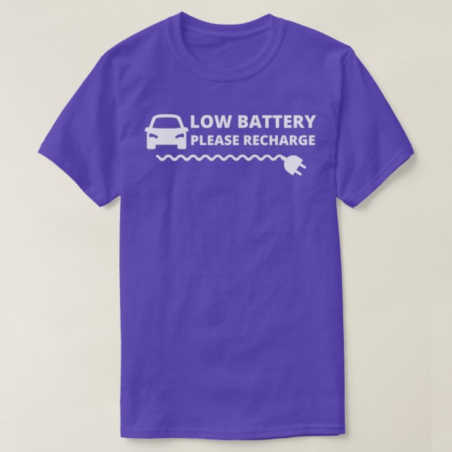 T-shirt Batterie basse voiture S'il vous plaît Recharger v (Design devant)