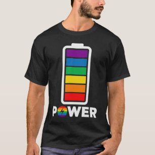 T-shirt Batterie d'alimentation arc-en-ciel LGBTQ Sensibil