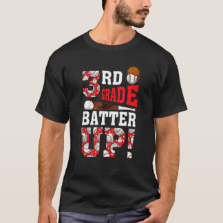 T-shirt Batterie de 3e année Baseball de retour à l'école 