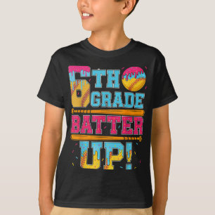 T-shirt Batterie de 6e année sur base-ball de baseball