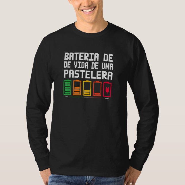 T-shirt Batterie de vie d'une pâtissière (Devant)