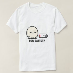 T-shirt Batterie faible 1% - Minimaliste Personnage Mignon