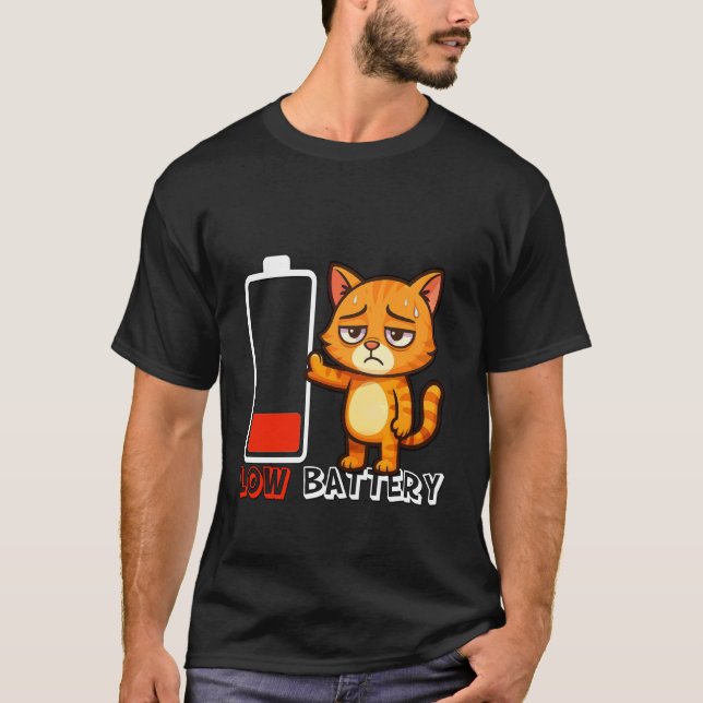 T-shirt Batterie faible, Rien à faire - Zéro énergie - Cha (Devant)