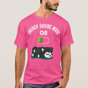 T-shirt Batterie Husky Cute Faible Energie Fatigué Chien a