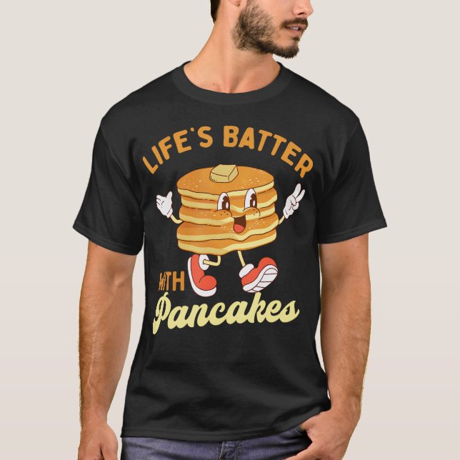 T-shirt Batterie Lifes Avec Pancakes - Pancake Lover Flapj (Devant)