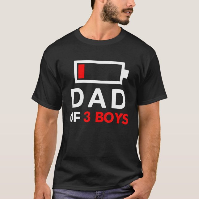T-shirt Batterie Papa De 3 Garçons (Devant)