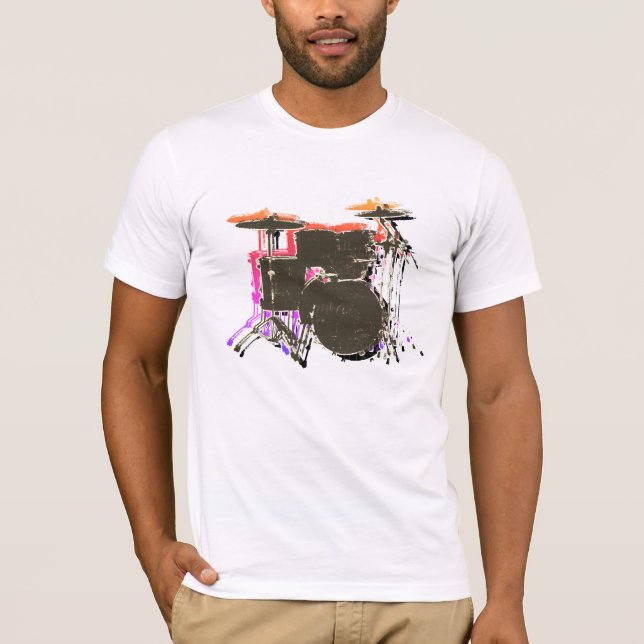 T-shirt batterie pour batteur de rock (Devant)