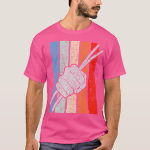 T-shirt Batterie rétro Poing Percussion Drummer Dru
