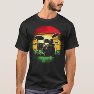 T-shirt Batterie Rétro Vintage Batteur Groupe Batterie