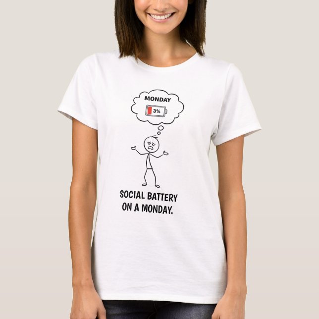 T-shirt Batterie sociale sur une Chemise du Lundi - Drôle  (Devant)