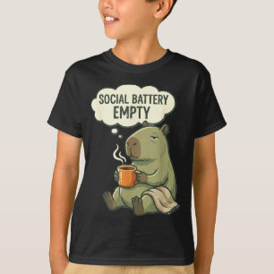 T-shirt Batterie sociale vide capybara café drôle