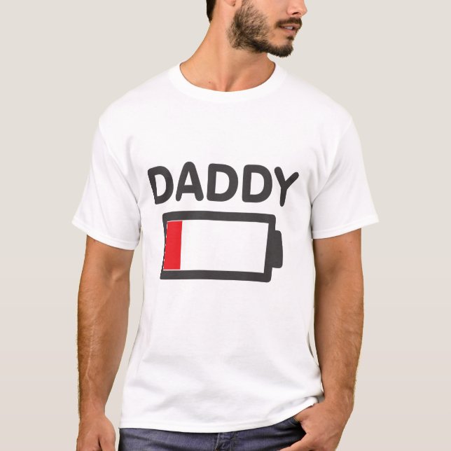 T-shirt Batterie vidangée par papa (Devant)