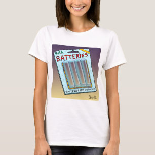 T-shirt Batteries amusantes non incluses carte et cadeau.