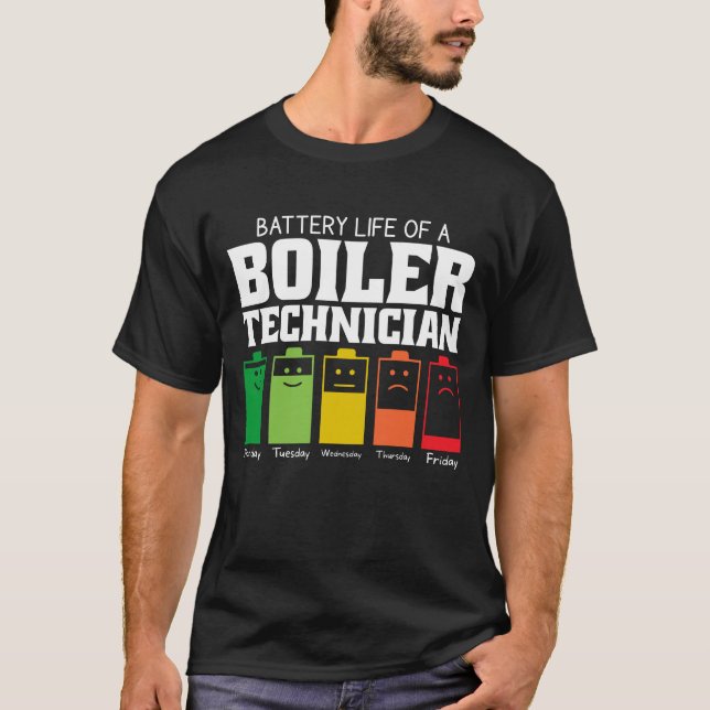T-shirt Battery Life Of A Boiler Technician (Devant)