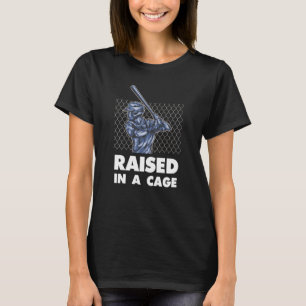 T-shirt Batteur De Baseball Élevé Dans Une Cage Sporty Hum