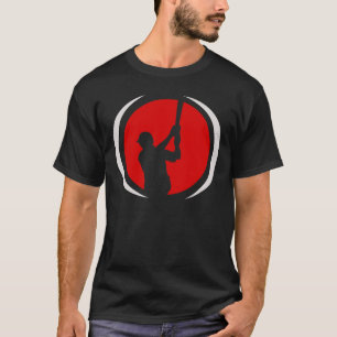 T-shirt Batteur de baseball Red Black Logo