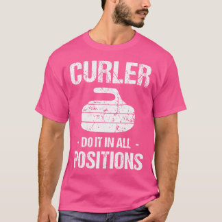 T-shirt Batteur de curling le faire dans toutes les positi