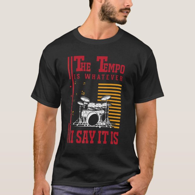 T-shirt Batteur de tempo de batterie (Devant)