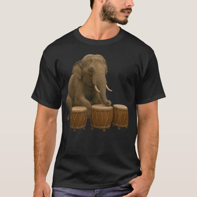 T-shirt Batteur éléphant à tambours (Devant)