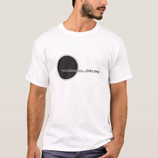 T-shirt Batteur minimal cool noir et blanc (Devant)