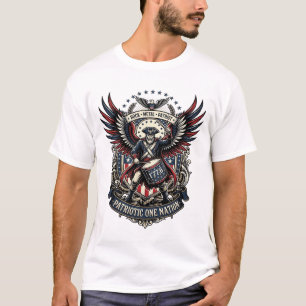 T-shirt Batteur Patriotique De Musique De Liberté Rock Mét