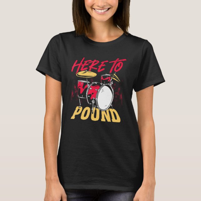 T-shirt Batteur percussionniste ici pour frapper (Devant)