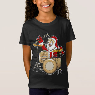 T-Shirt Batteur Père Noël Funny Christmas Père Noël Jouer 
