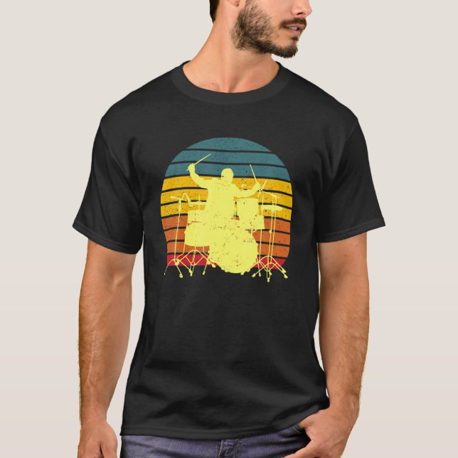 T-shirt Batteur Vintage rétro (Devant)