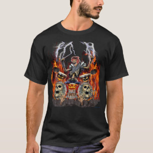 T-SHIRT BATTEUR ZOMBIE MÉTAL LOURD