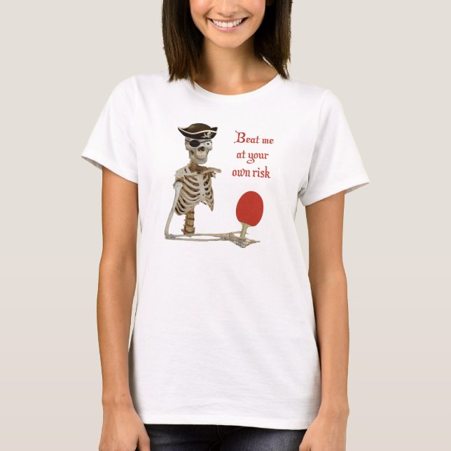 T-shirt Battez-moi ping-pong de pirate (Devant)