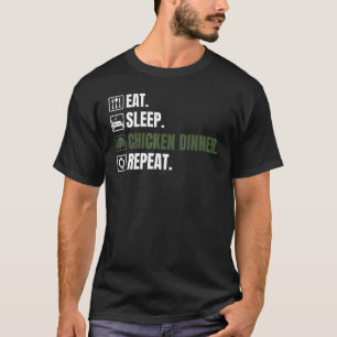 T-shirt Battle Royale Manger Dormir Chicken Dinner Répéter