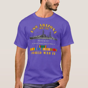 T-shirt Battleship USS Arizona 2ÈME GUERRE MONDIALE avec d