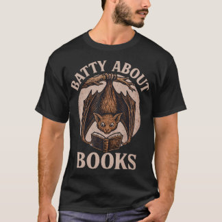 T-shirt Batty About Books Reading Book Lover Men Women Dis