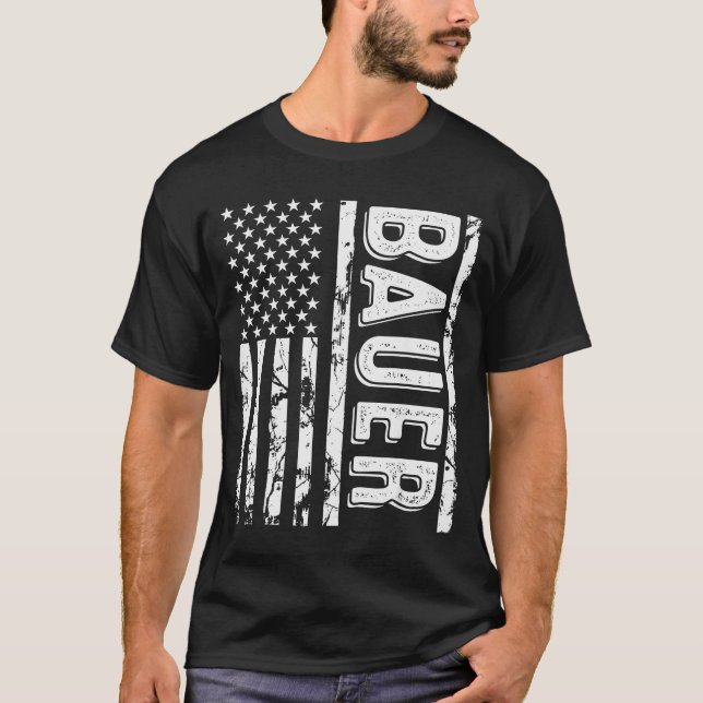 T-shirt Bauer Last Name Funny Surname Team Bauer Family Re (Devant)