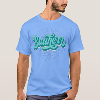T-shirt Bauherr rétro Schriftzug Hausbau