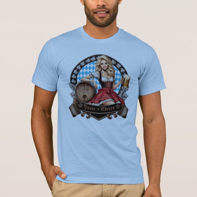 T-shirt Bavarian Festival Blond Dirndl avec Prost Cheers (Devant)