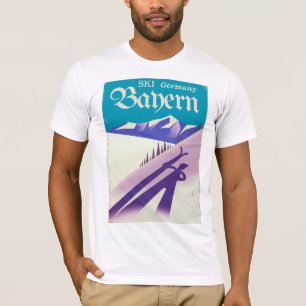 T-shirt Bavière Allemagne affiche vintage vacances de ski