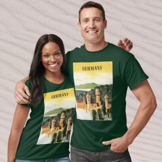 T-shirt Bavière, Allemagne, Château Allemand Art de Voyage