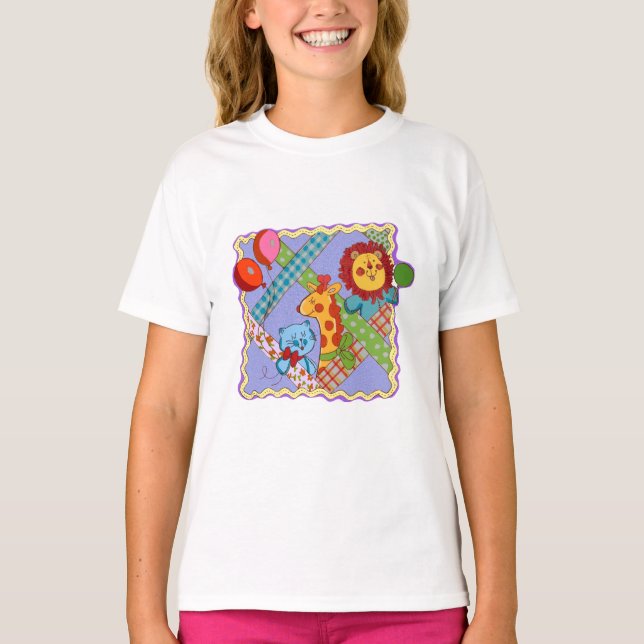 T-shirt Bavoir pour bébé Animaux de safari vintage (Devant)