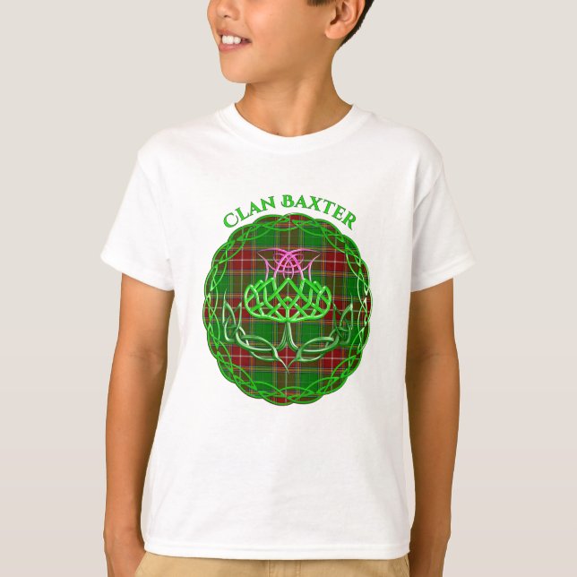 T-shirt Baxter Scottish Tartan Celtic Thistle (Devant)
