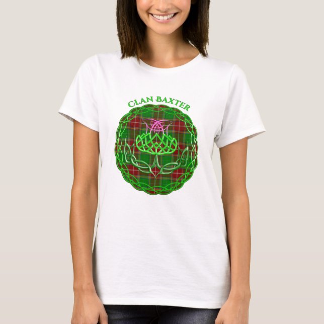 T-shirt Baxter Scottish Tartan Celtic Thistle (Devant)