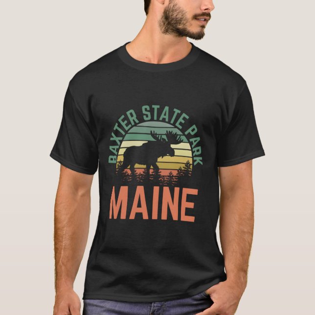 T-shirt Baxter State Park Maine Moose Hiking (Devant)