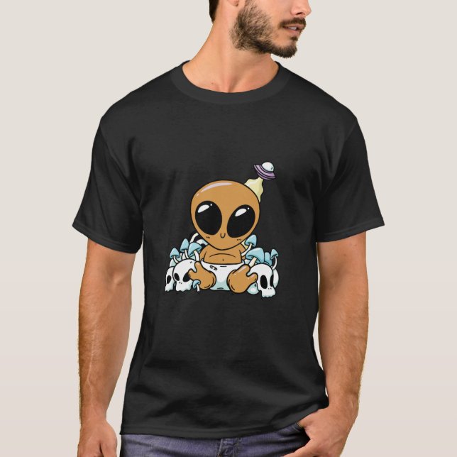 T-shirt bay alien space aliens cute ufo (Devant)