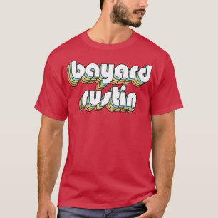 T-shirt Bayard Rustin Retro Rainbow Typographie style défr