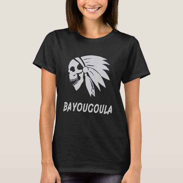 T-shirt Bayougoula Native American IndianBorn Freedom Evil (Devant)